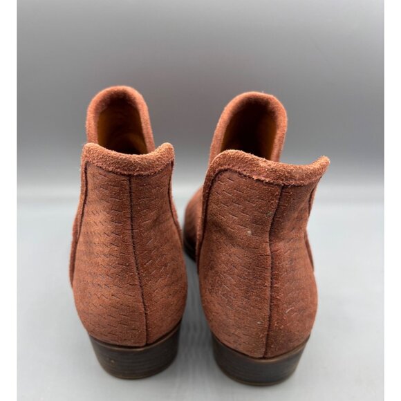 Lucky Brand Womens Booties 8 Baley Cedar‎ Oiled Suede Perforated - Picture 3 of 7